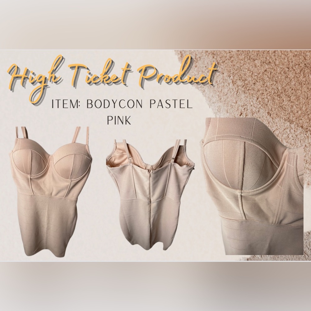 🛍Bodycon Pastel Pink Dress